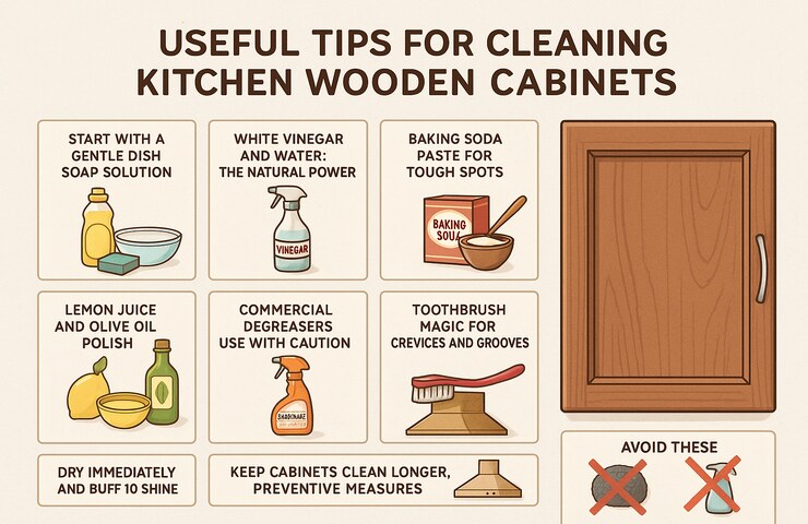 Useful Tips for Cleaning Kitchen Wooden Cabinets