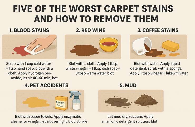 Five of the Worst Carpet Stains and How to Remove Them